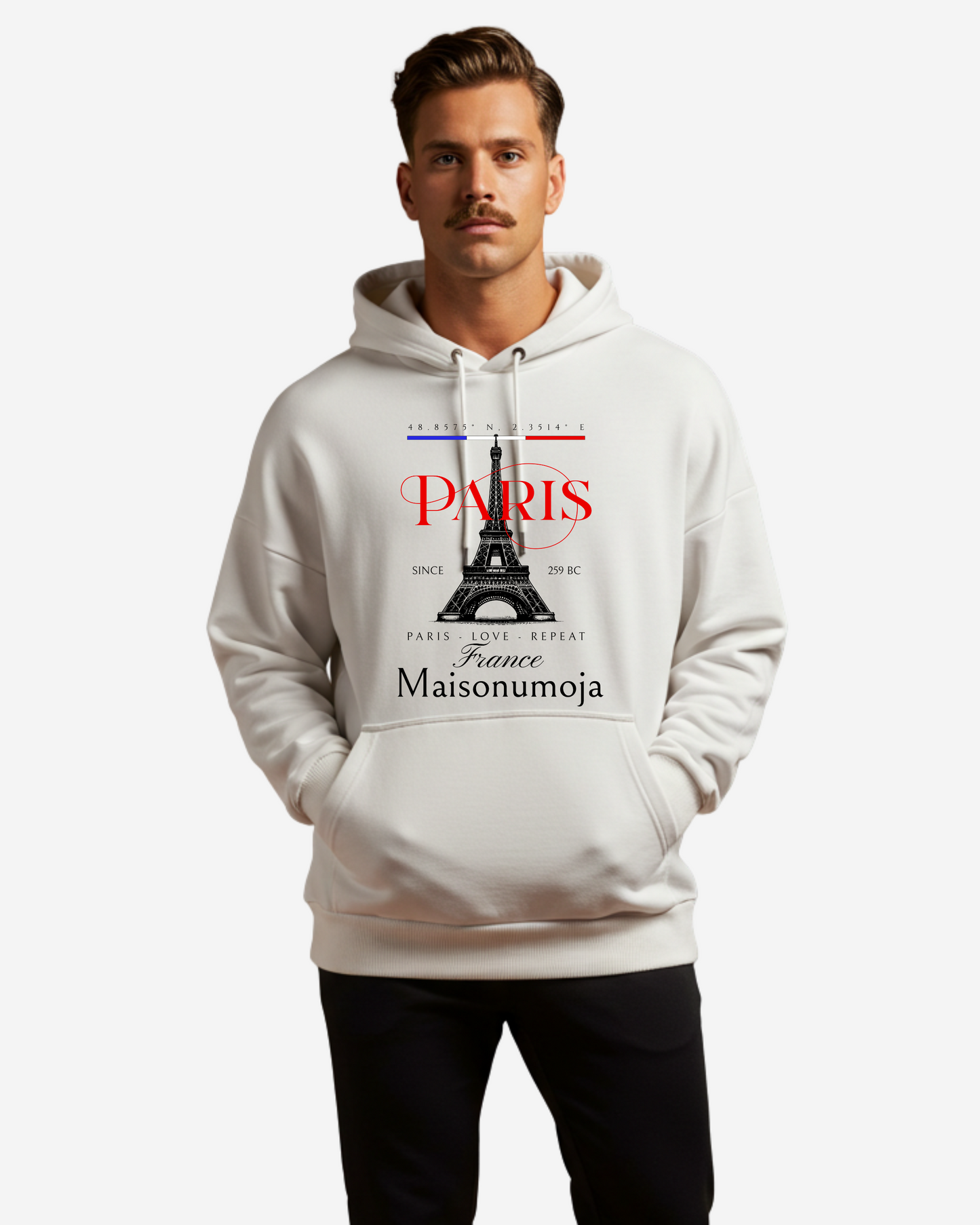 Paris France Minimalist Oversized Hoodie